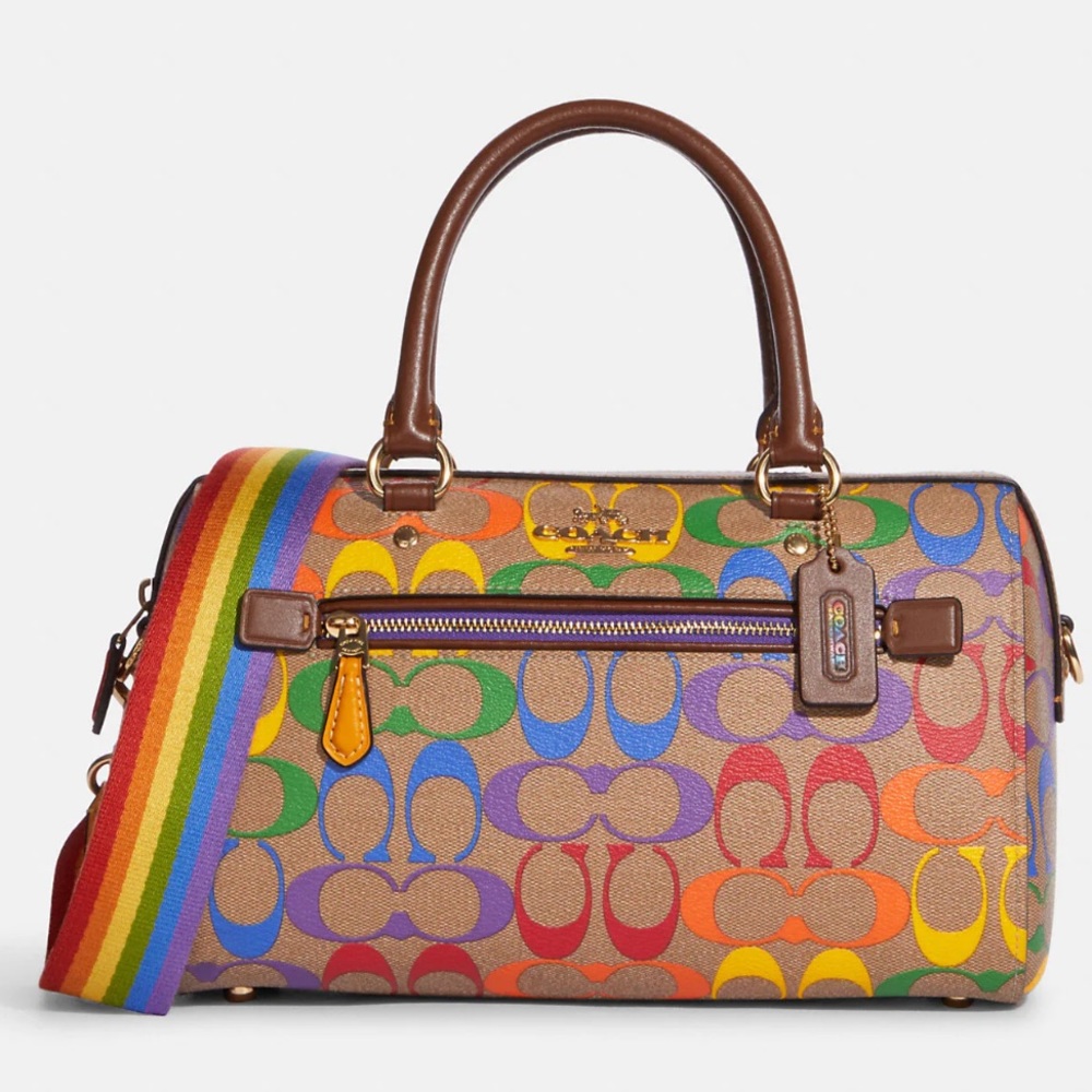 Rowan Satchel In Rainbow Signature Canvas